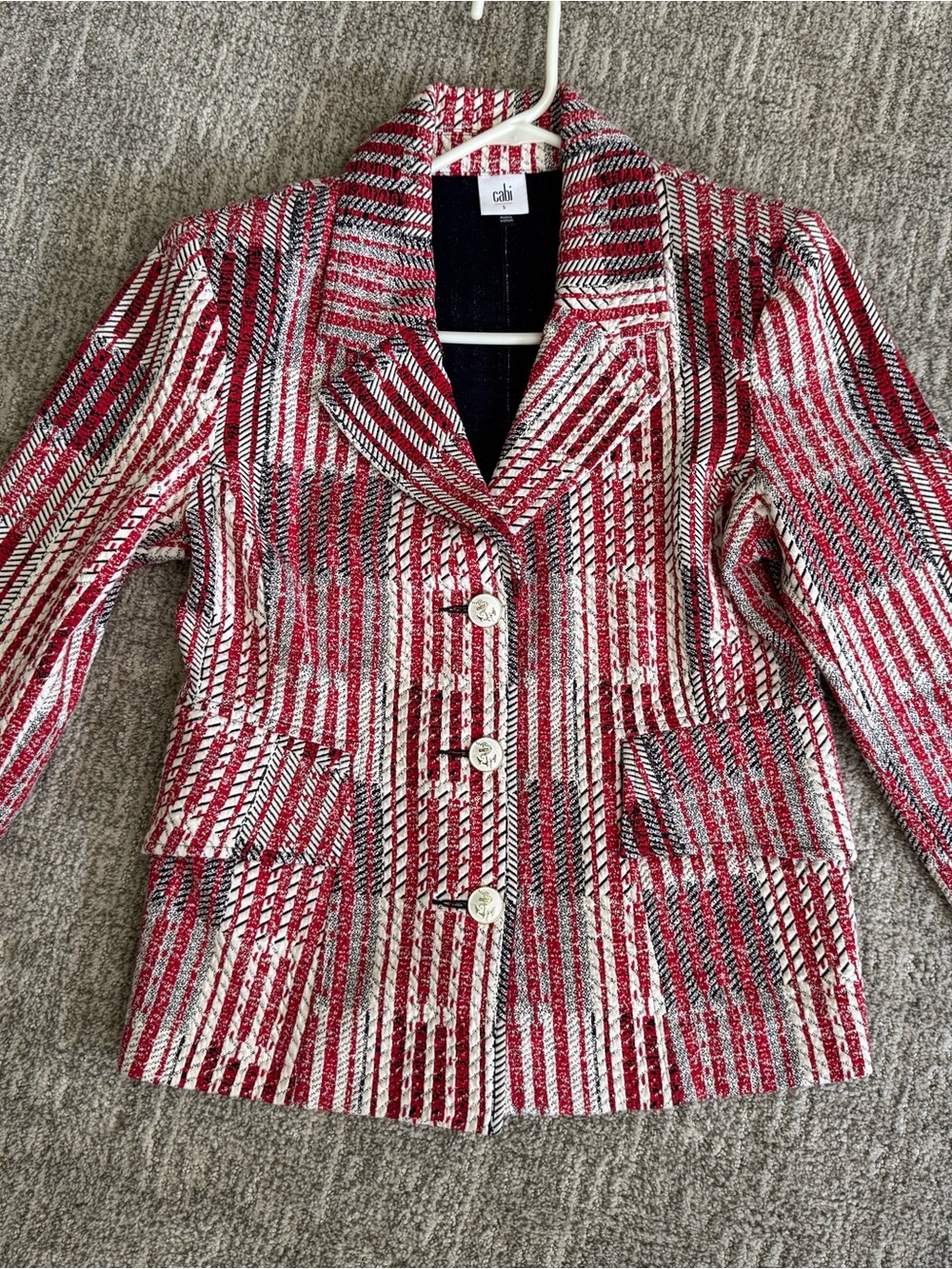 CAbi Red Patchwork Jacket SMALL- Women's Blazer